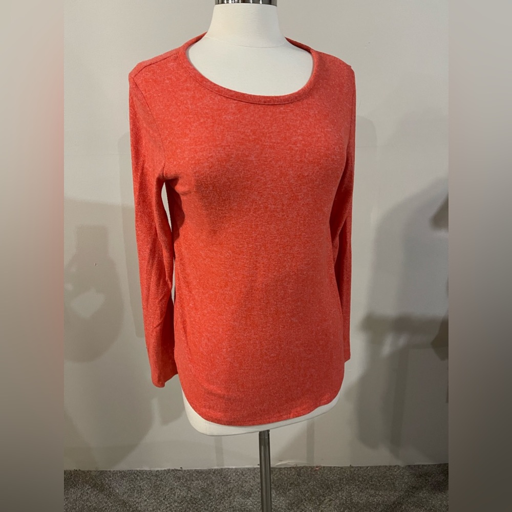 Tomato colored, thin sweater, size medium